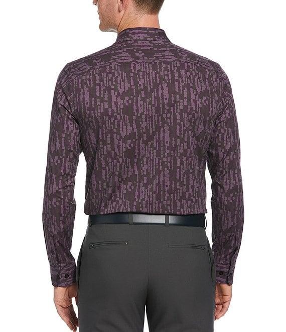 Perry Ellis Stretch Pebble Print Long Sleeve Woven Shirt Product Image