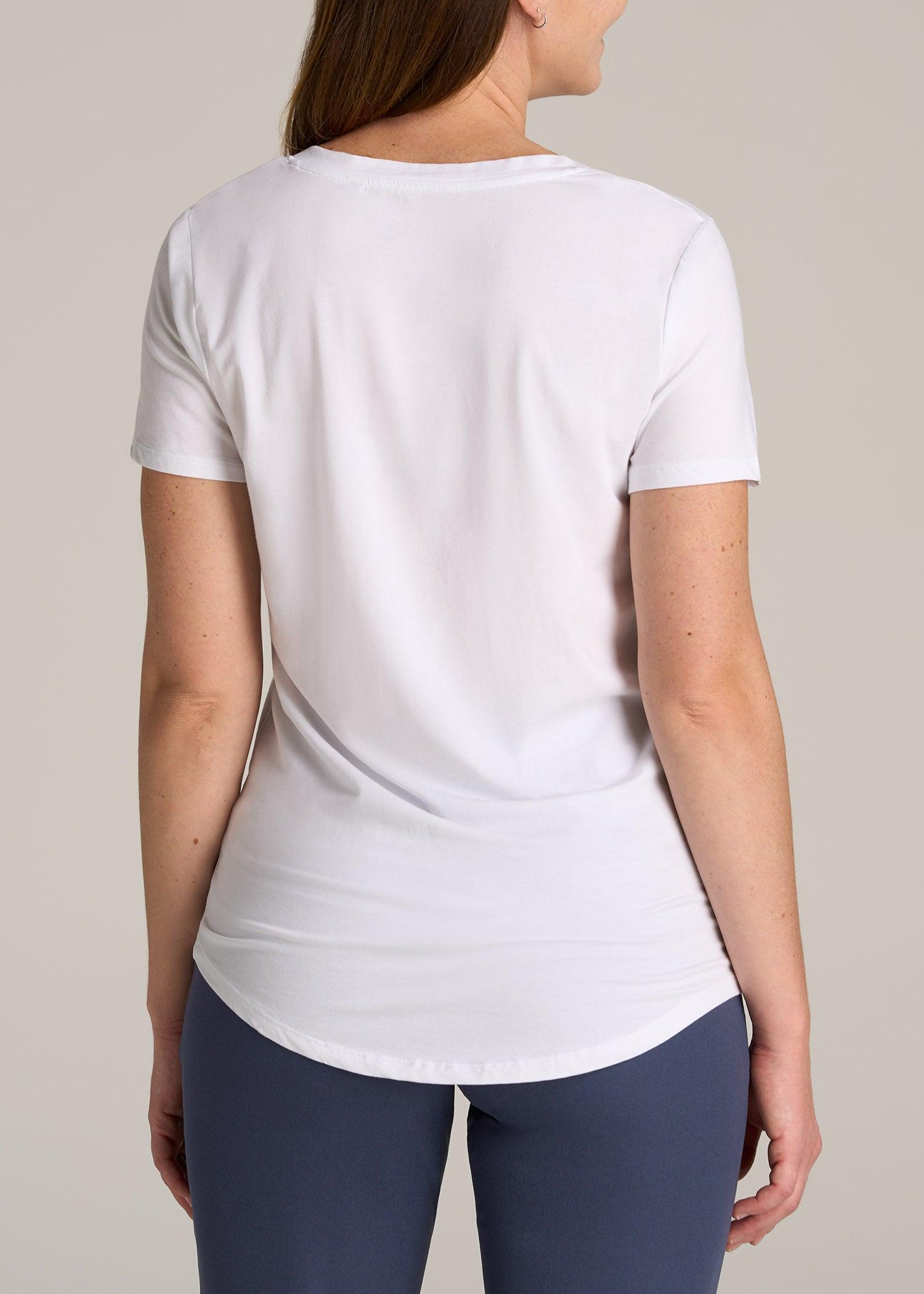 Scoop V-Neck Tee for Tall Women in Ecru Female Product Image