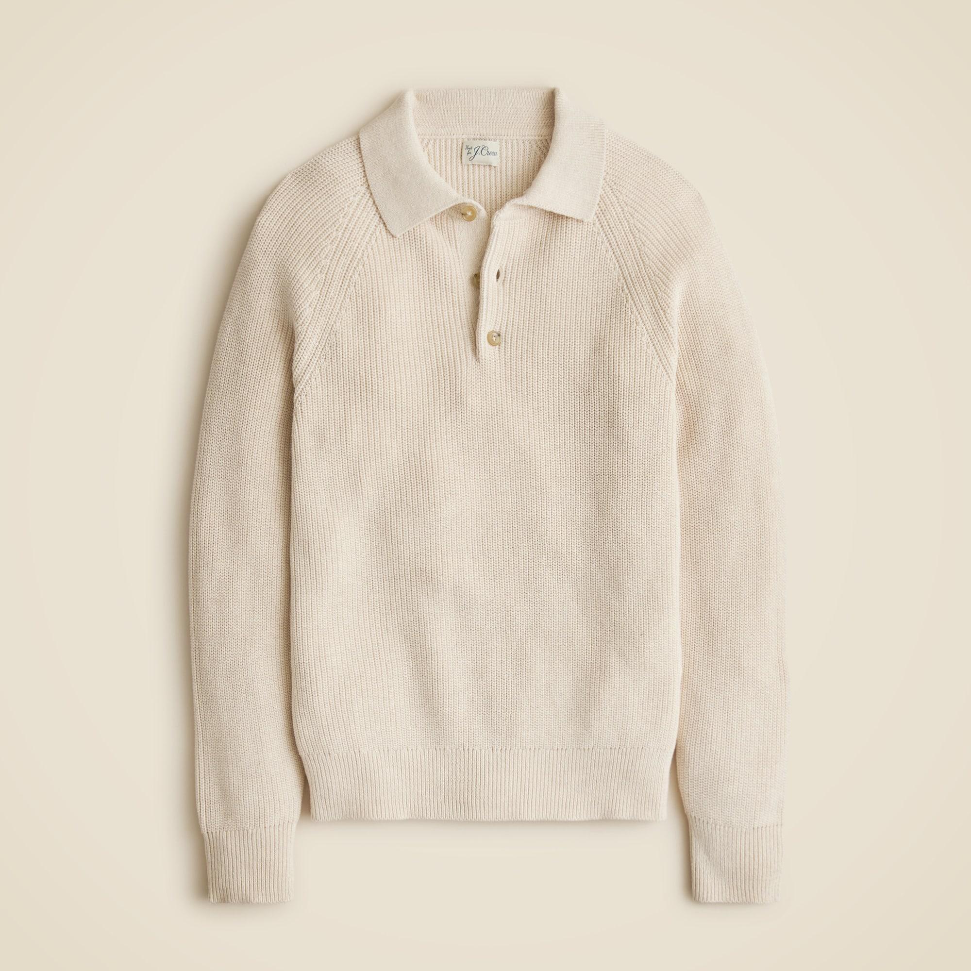 Ribbed heritage cotton sweater-polo Product Image