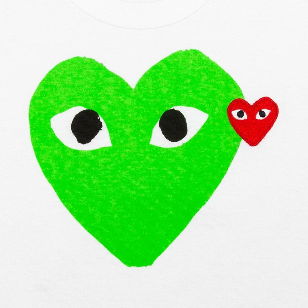 Women's Colored Heart Tee - Green Female Product Image