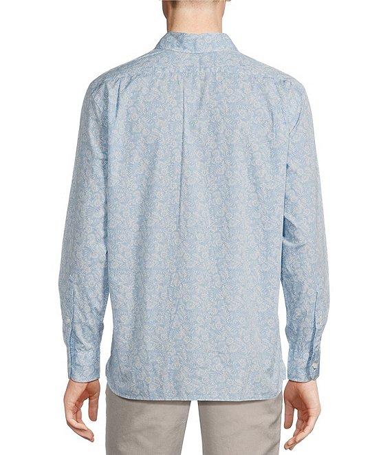 Cremieux Blue Label Palm Print Poplin Long Sleeve Woven Shirt Product Image