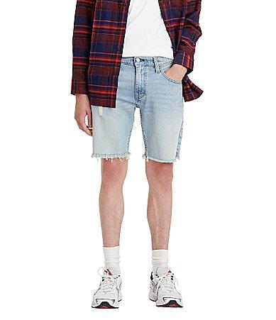 Levi's® 412 Slim Fit 9#double; Inseam Raw Hem Denim Shorts Product Image