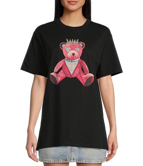 Guess Short Sleeve Pink Bear Graphic T-Shirt Product Image