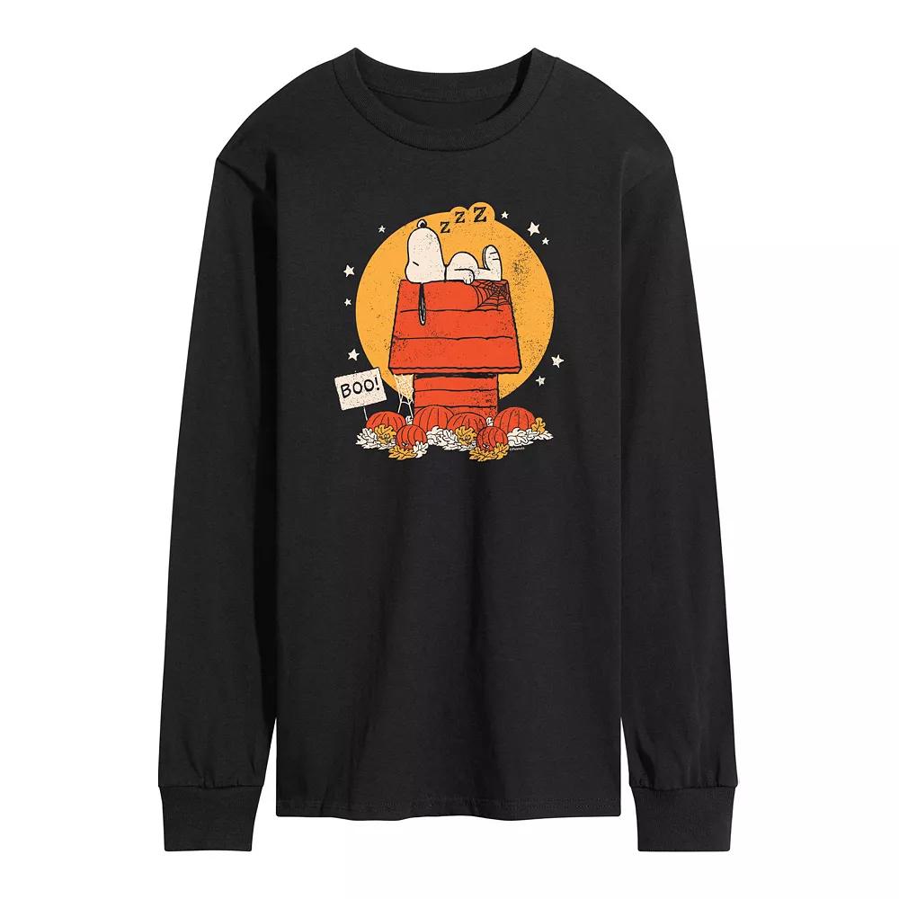Men's Peanuts Snoopy Halloween Dog House Long Sleeve Graphic Tee,  Product Image