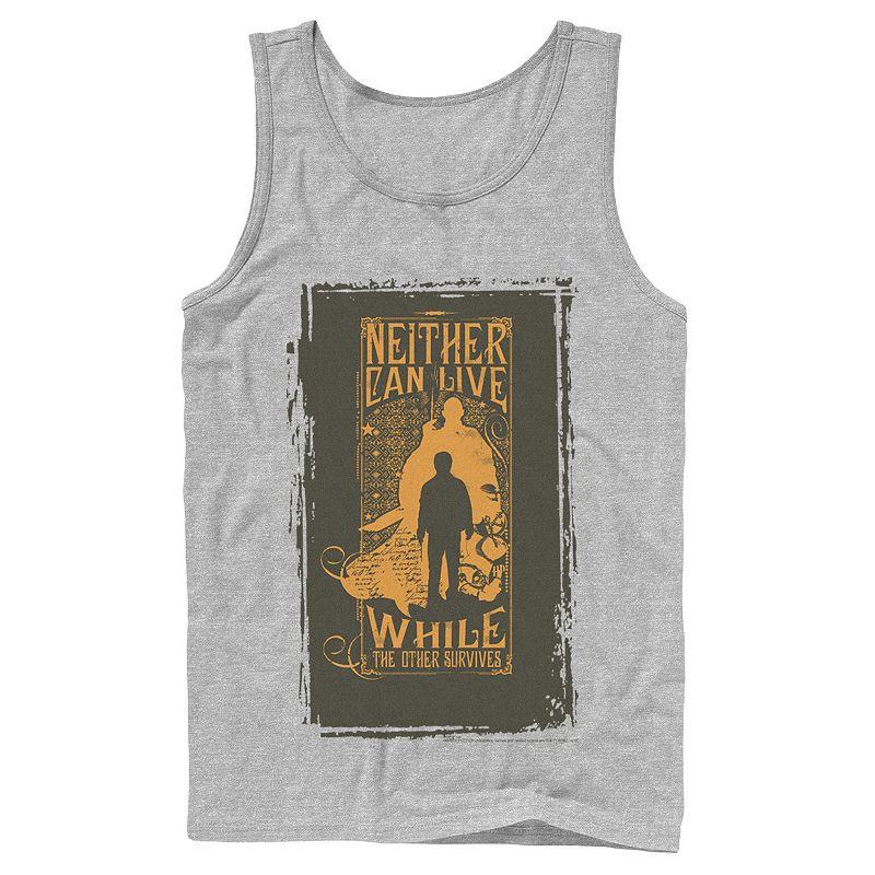 Men's Harry Potter Neither Can Live While The Other Survives Quote Tank Top,  Product Image