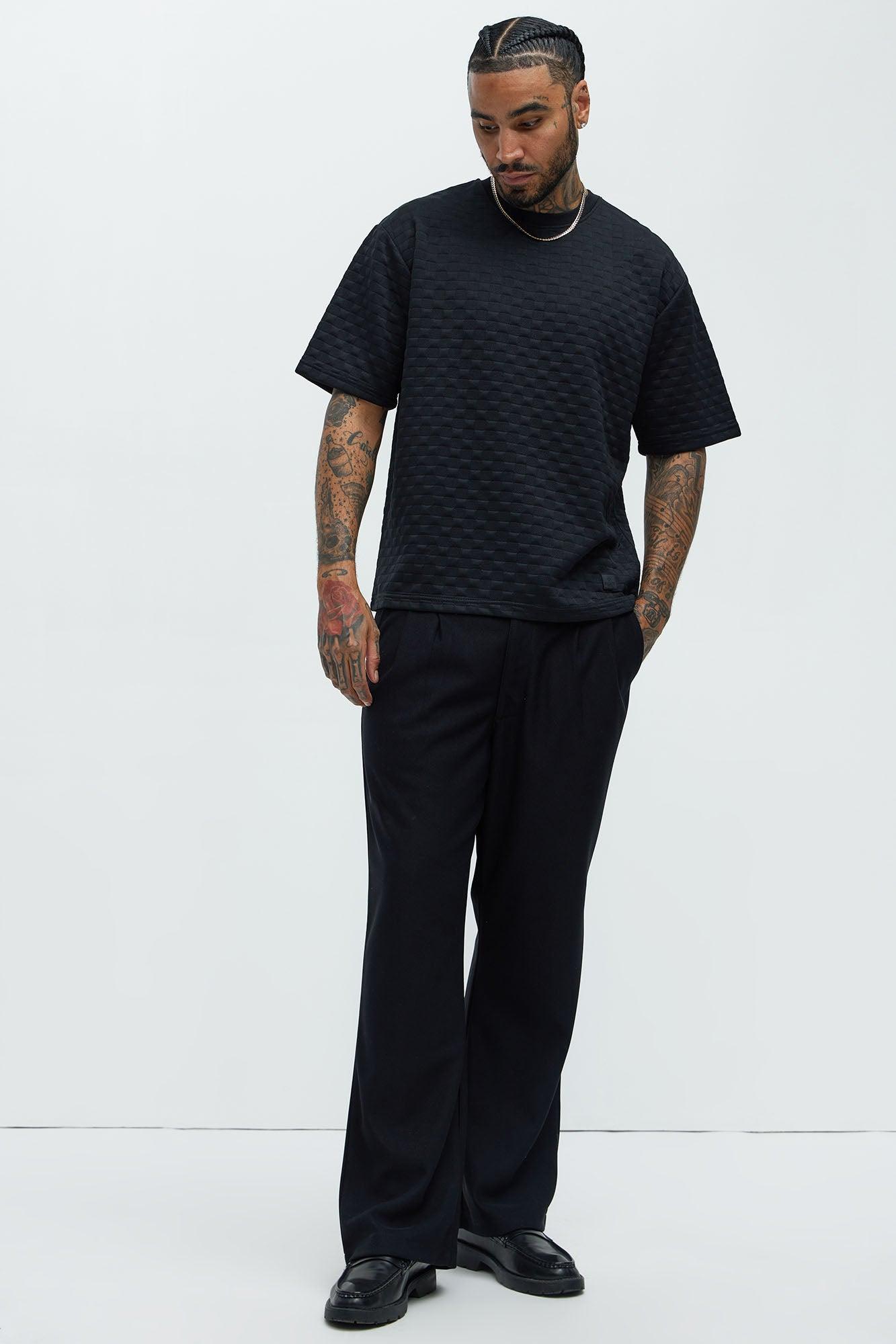 Check Mate Textured Tee - Black Product Image