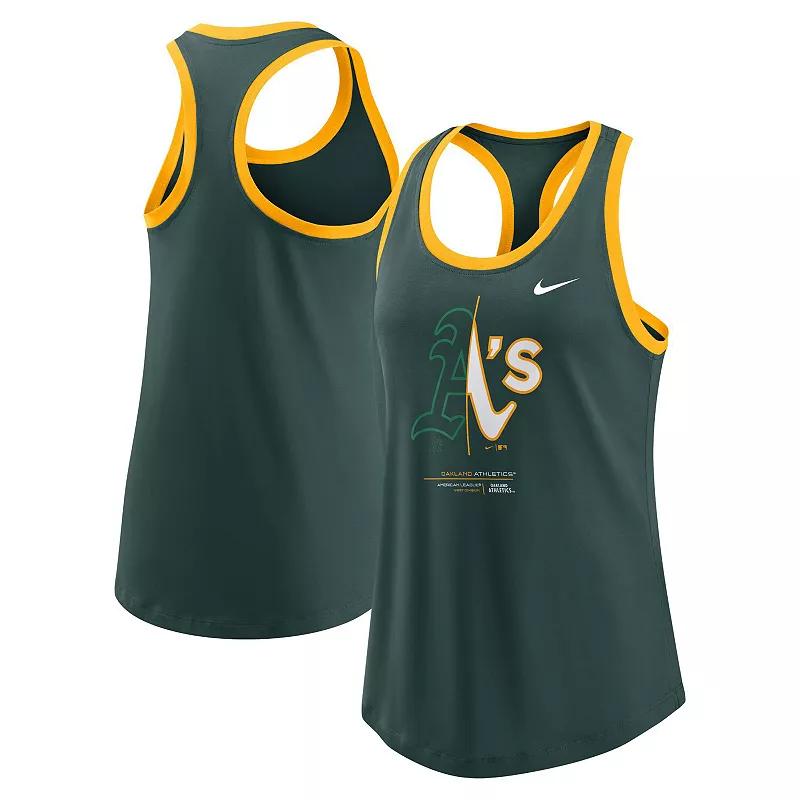Women's Nike Green Oakland Athletics Tech Tank Top,  Product Image