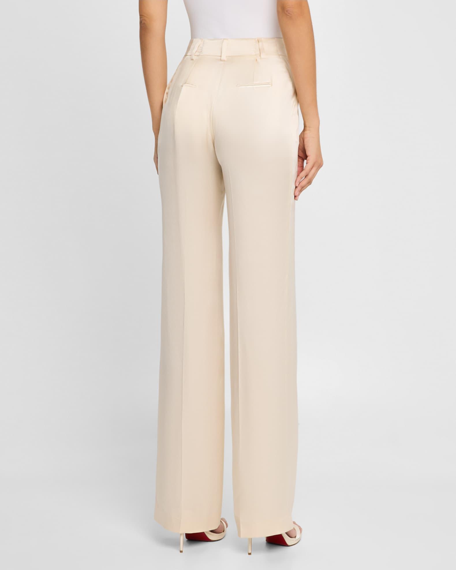 Satin Straight-Leg Trousers Product Image
