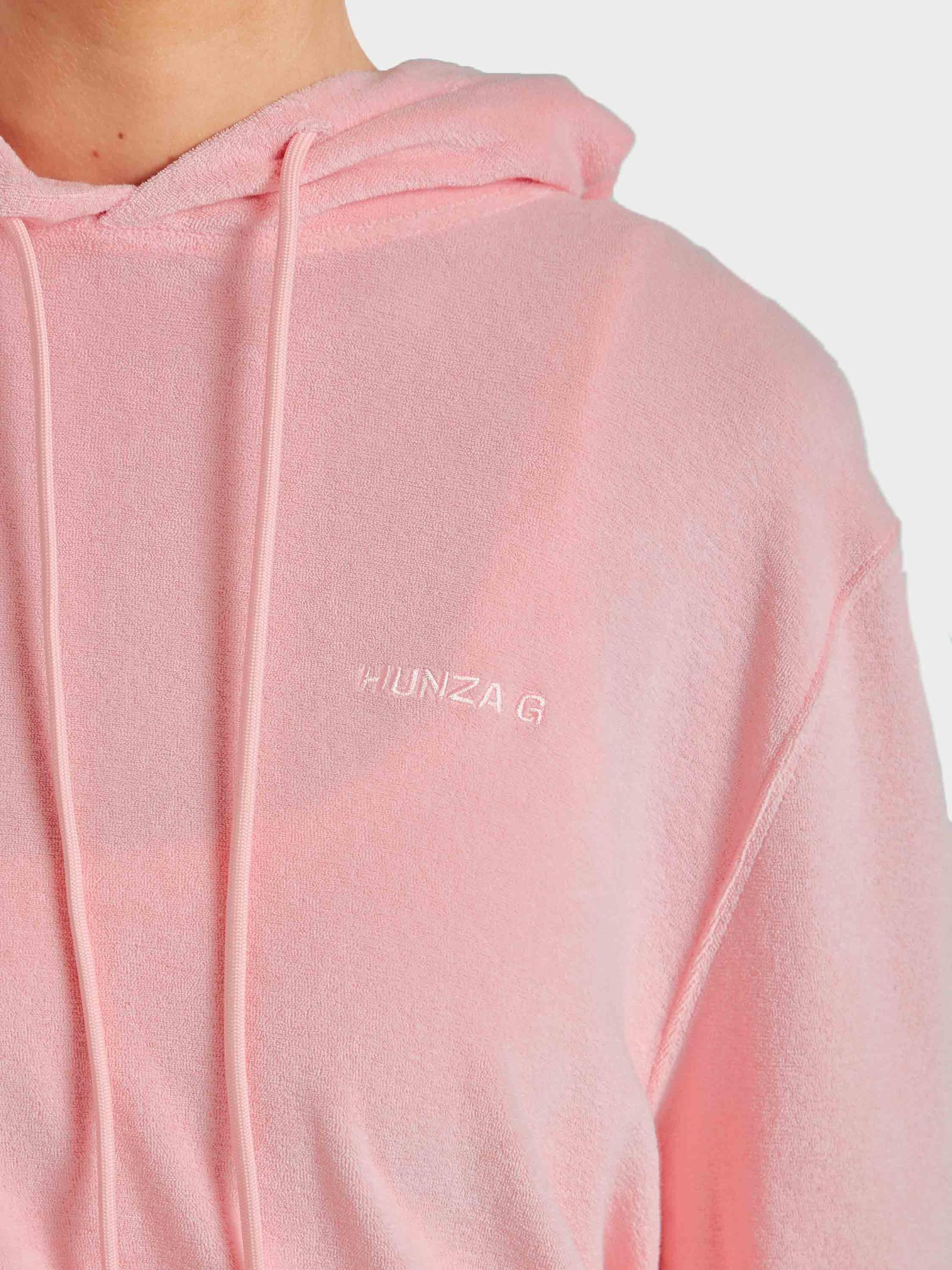 Terry Towelling Hoodie - Pink Product Image