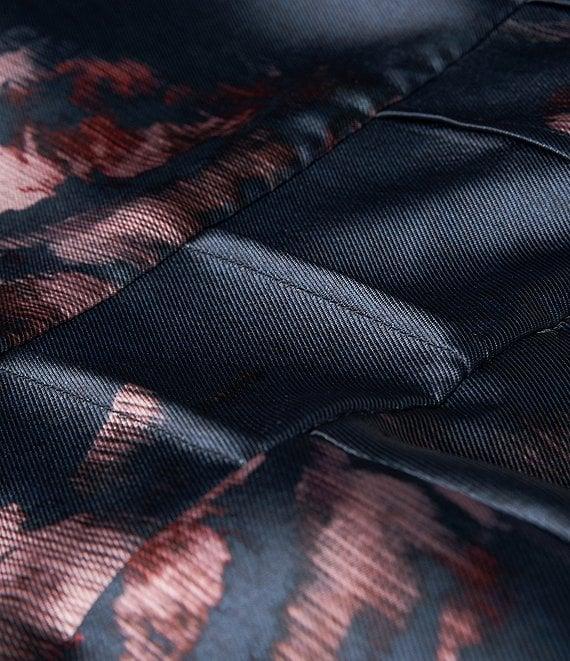 Kay Unger Floral Mikado V-Neck Sleeveless Pin Tuck Side Pocket Gown Product Image