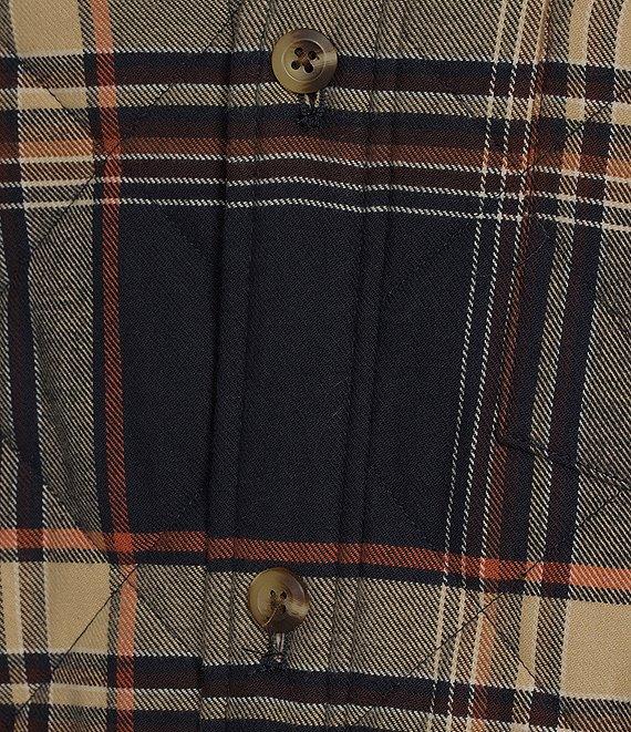 Roundtree & Yorke Long Sleeve Quilted Dark Plaid Shirt Jacket Product Image