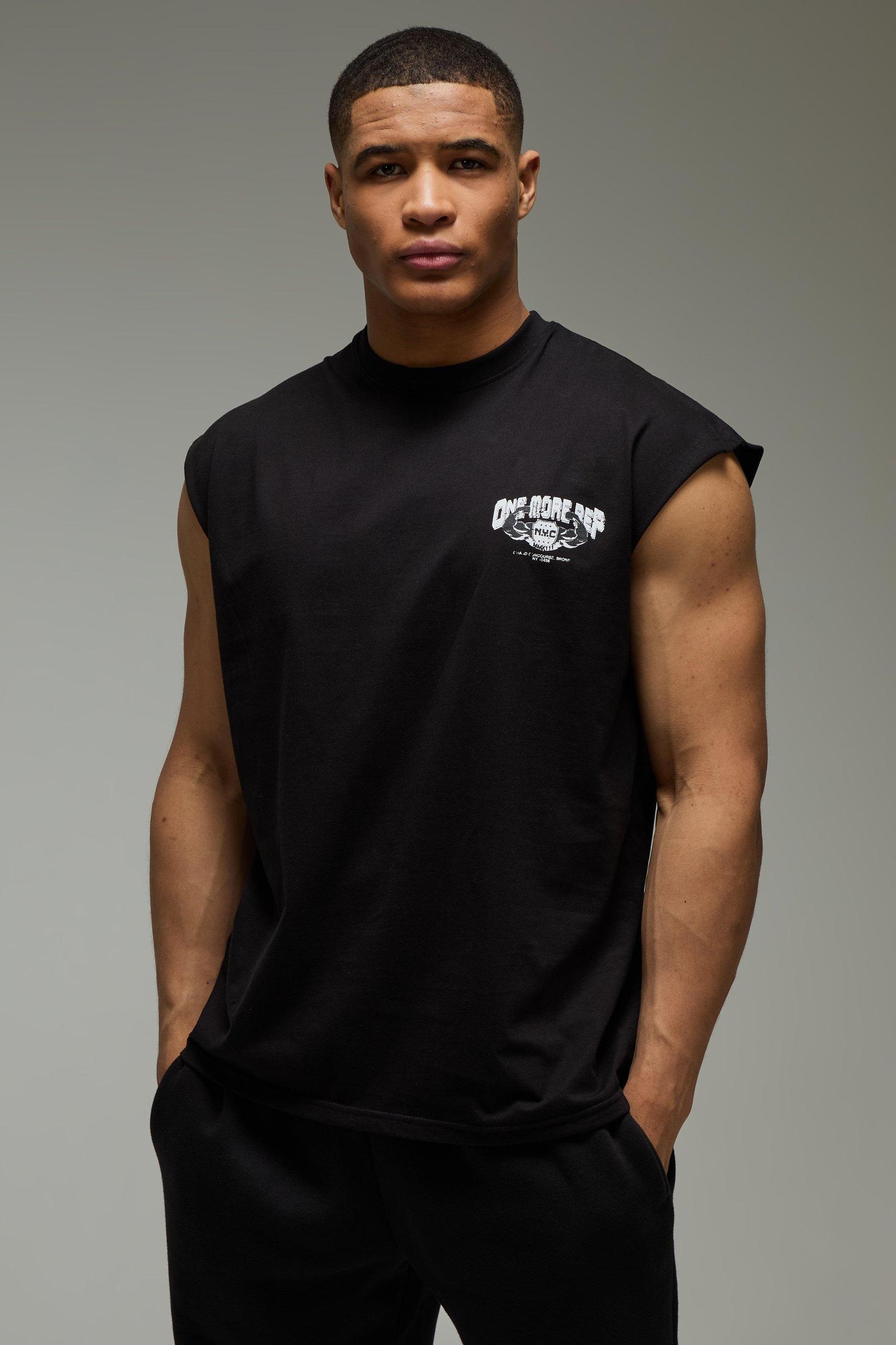 Man Active One More Rep NYC Oversized Tank | boohooMAN USA Product Image