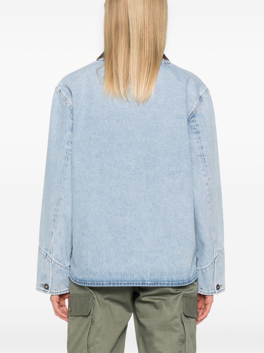 contrasting-collar denim jacket Product Image