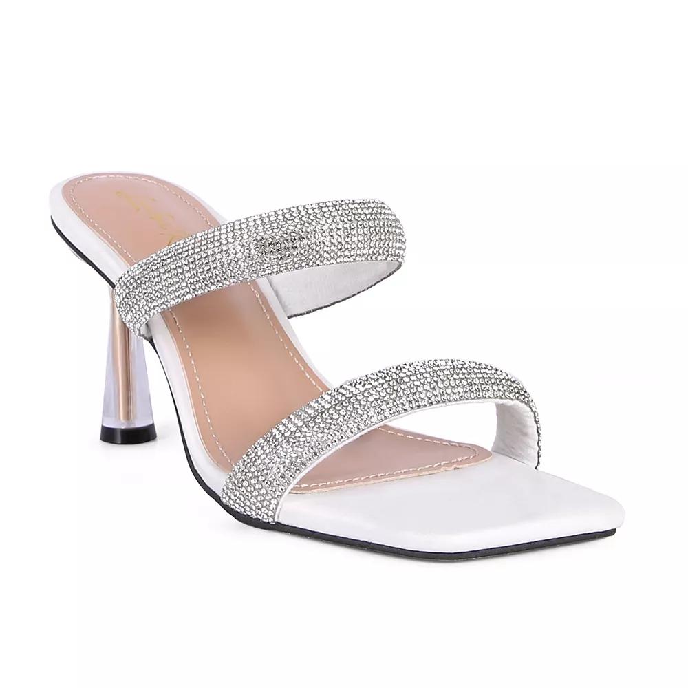London Rag Dolls Diamante Women's Heeled Slide Sandals,  Product Image