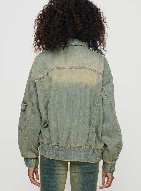 Korbin Denim Bomber Jacket Antique Wash Product Image