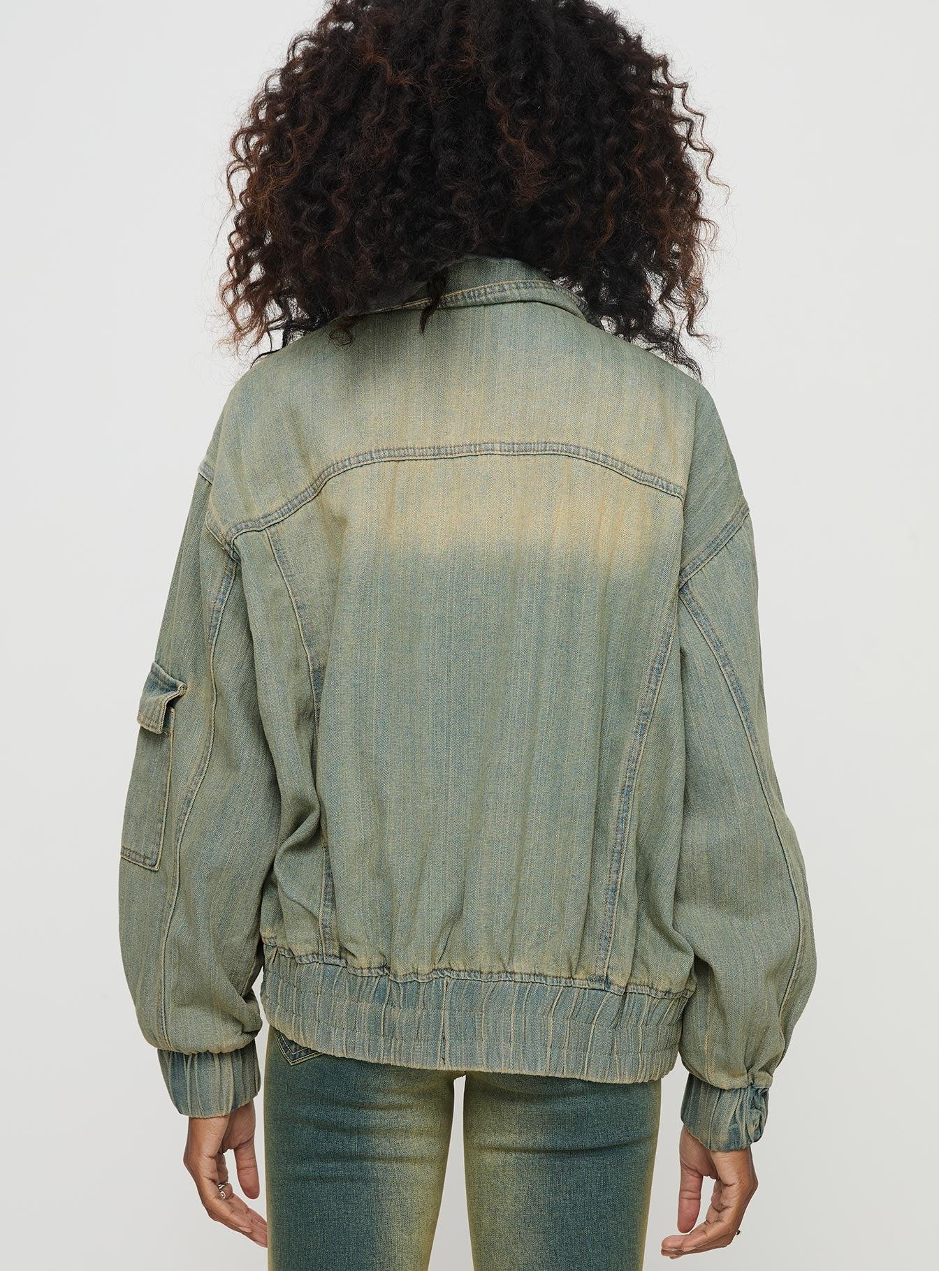 Korbin Denim Bomber Jacket Antique Wash Product Image