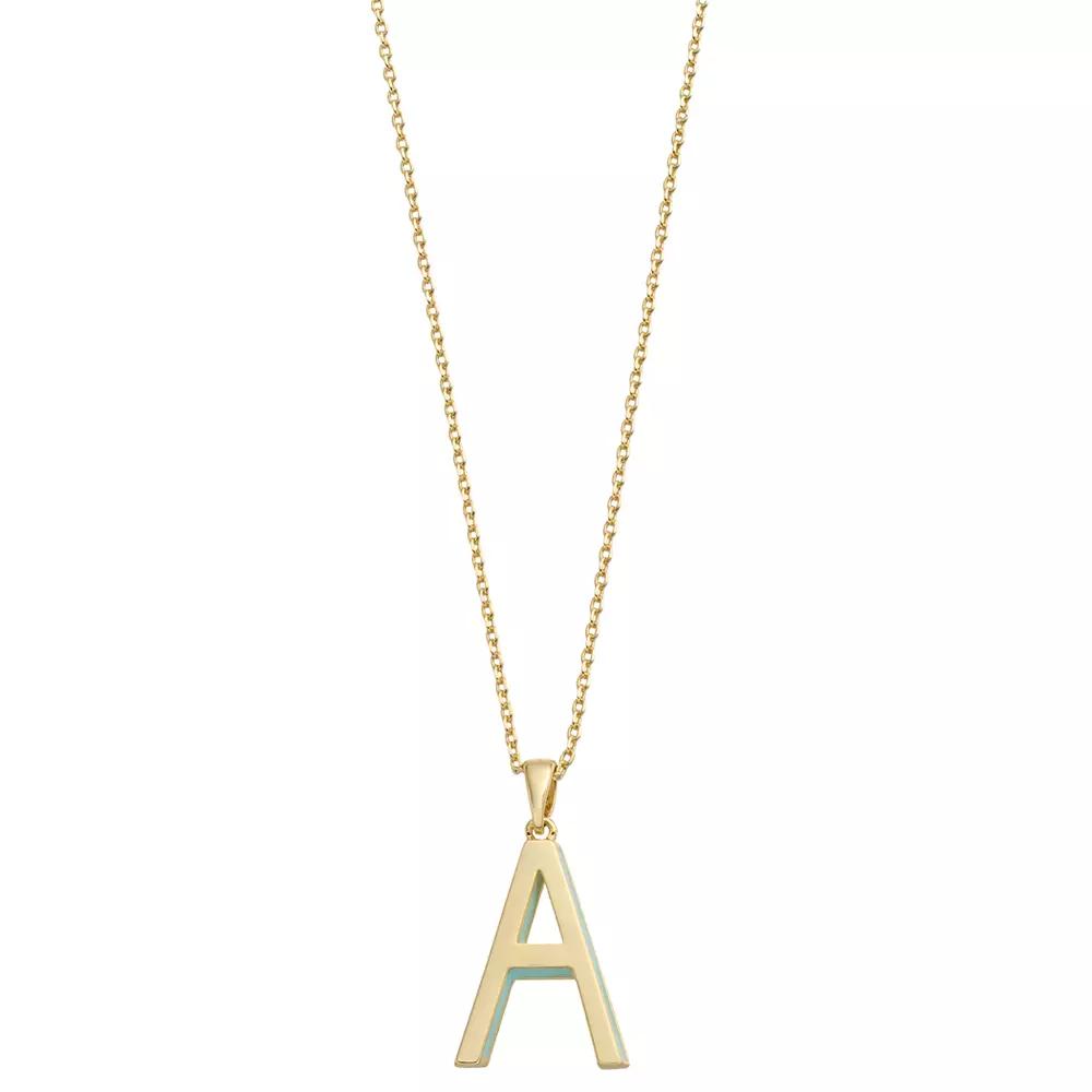 City Luxe Gold Tone Initial Charm Pendant Necklace, Womens Gold Tone A Product Image