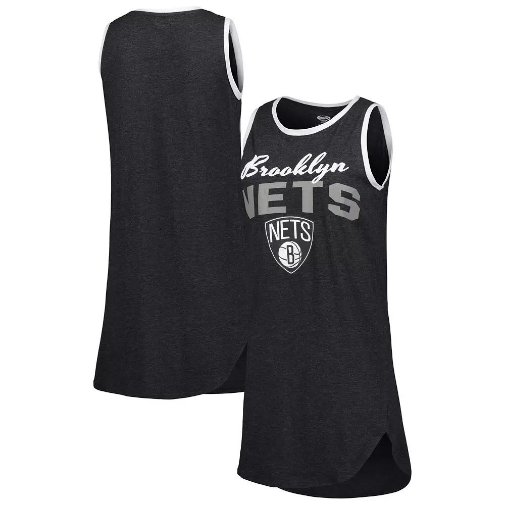 Women's Concepts Sport Black Brooklyn Nets Sleeveless Nightshirt, Size: Small Product Image