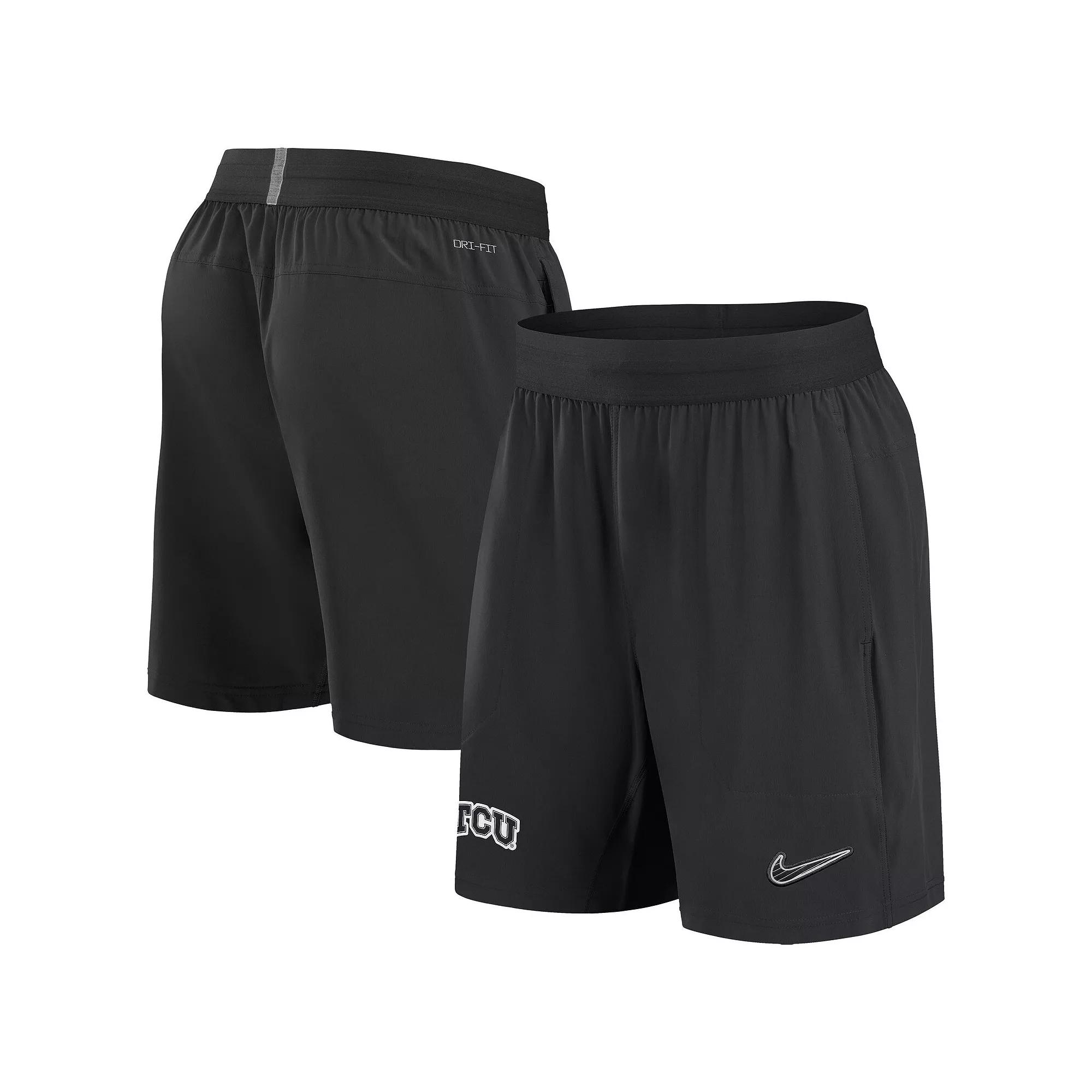 Men's Nike Black TCU Horned Frogs 2024/25 Sideline Performance Woven Shorts,  Product Image