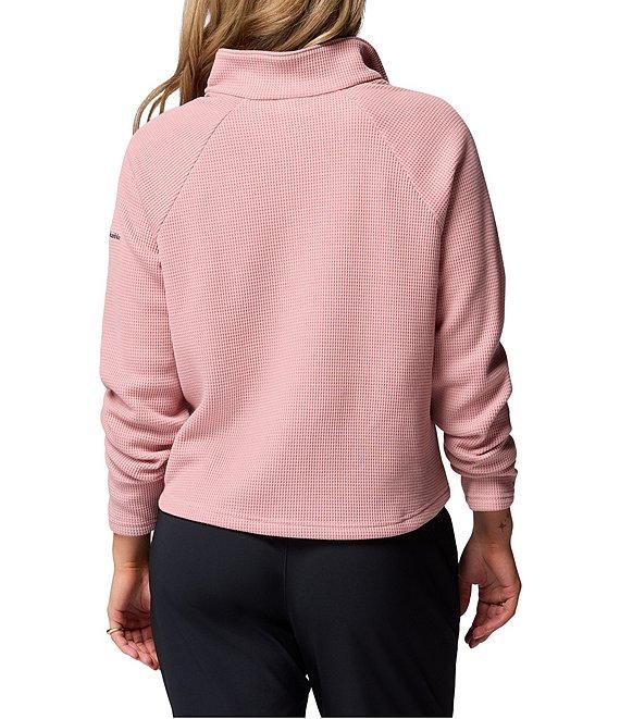 Columbia Holly Hideaway Waffle Knit Mock Neck Long Sleeves Snap Front Top Product Image