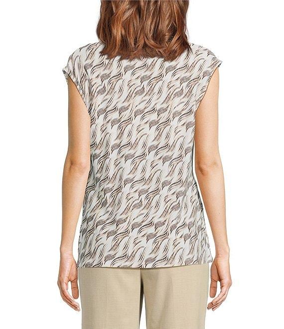 Anne Klein Pleated Cowl Neck Sleeveless Top Product Image