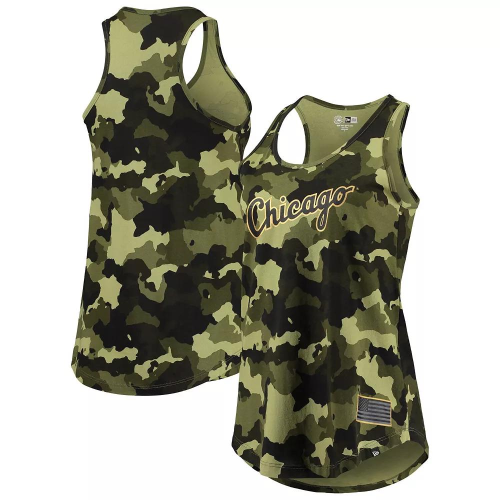Women's New Era Green Chicago White Sox 2022 MLB Armed Forces Day Camo Racerback Tank Top, Size: Small Product Image