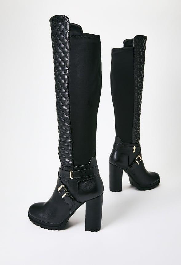 JustFab Margaux Platform Loafer Pump Womens Black/ White Size 8.5 Product Image