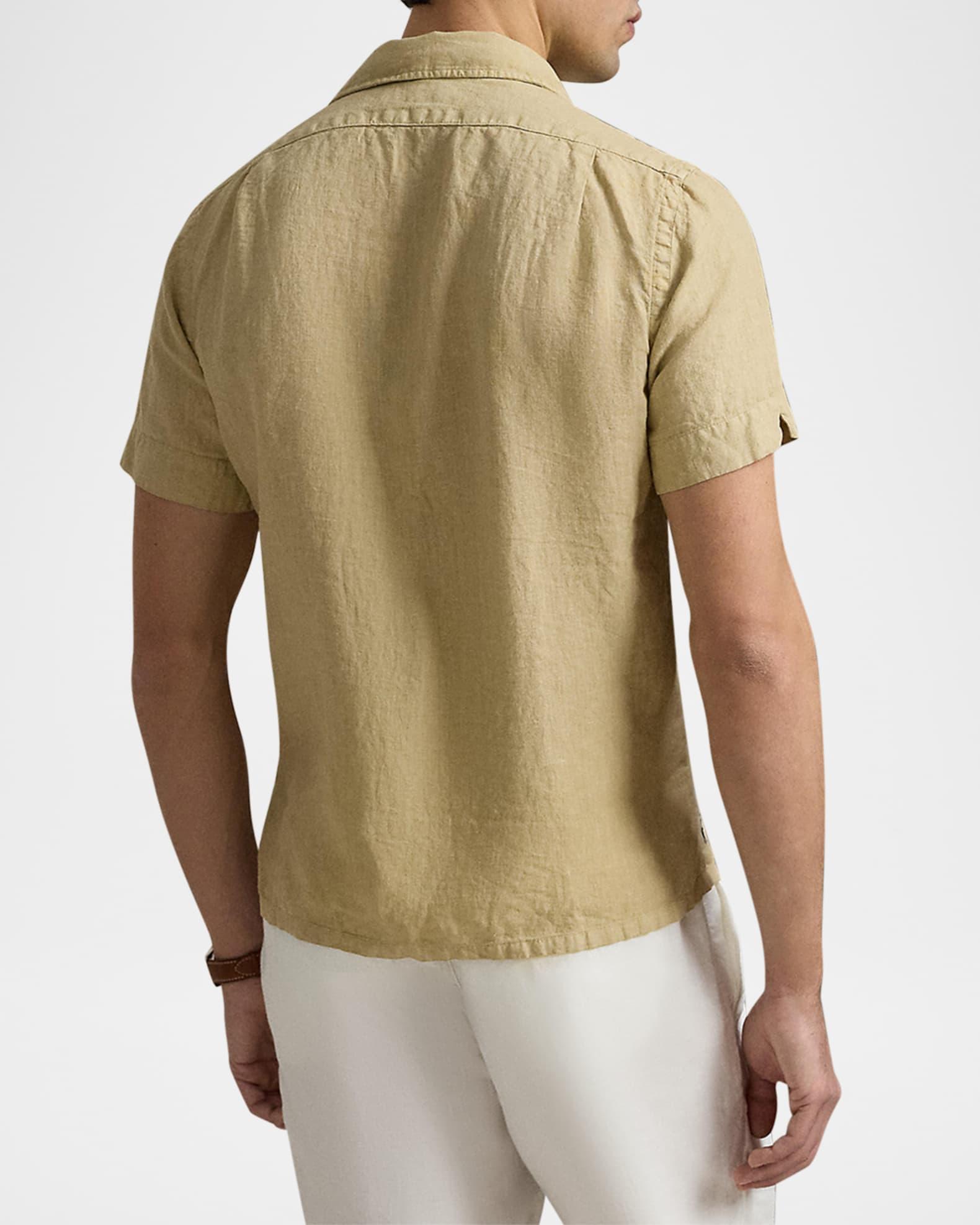 Mens Classic-Fit Slub Linen Camp Shirt Product Image