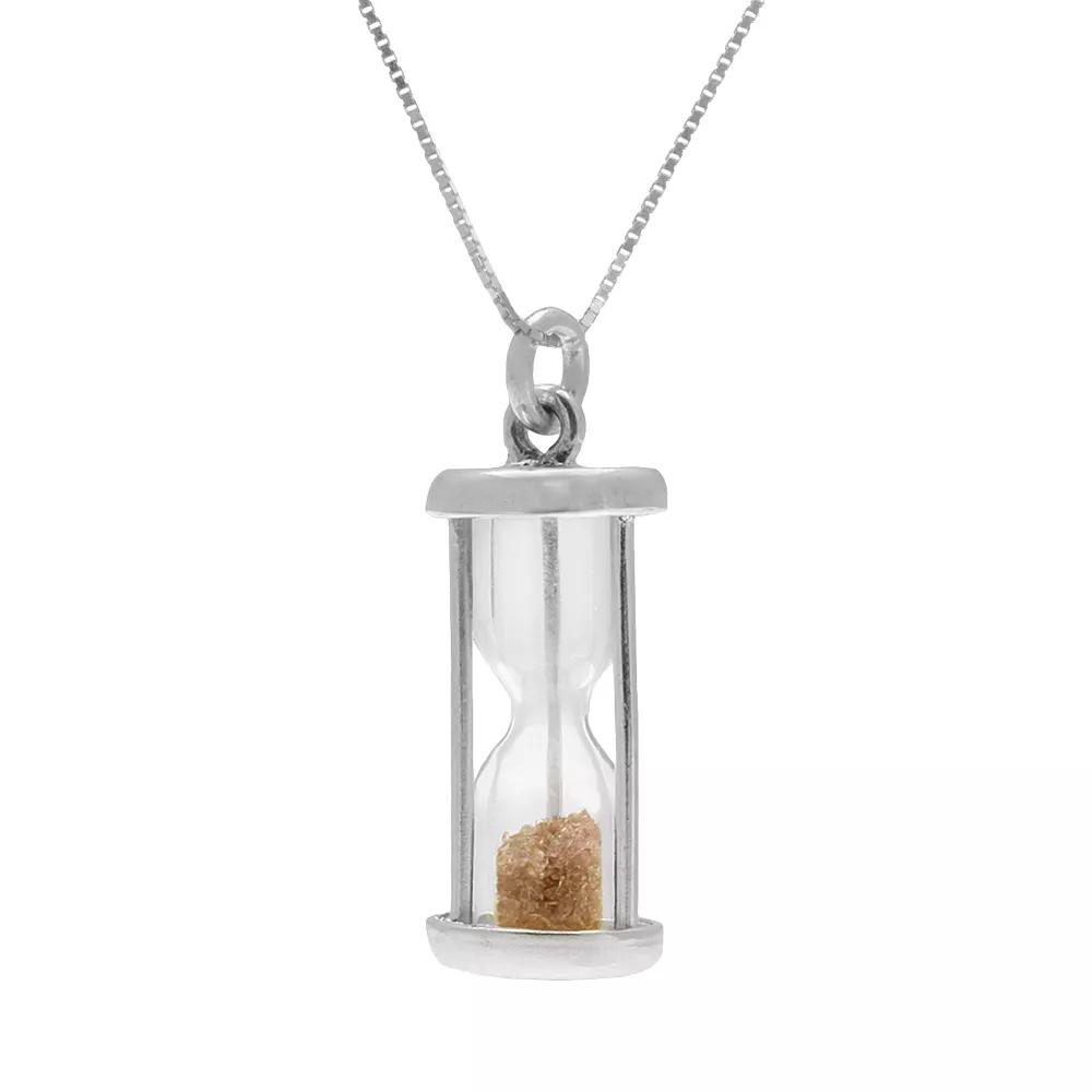 Sterling Silver Gemstone Hourglass Pendant, Women's, Size: 18", Citrine Product Image