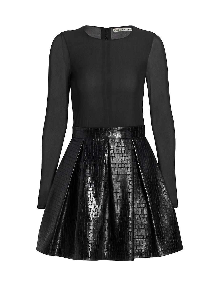 Womens Chara Vegan Leather Party Dress Product Image