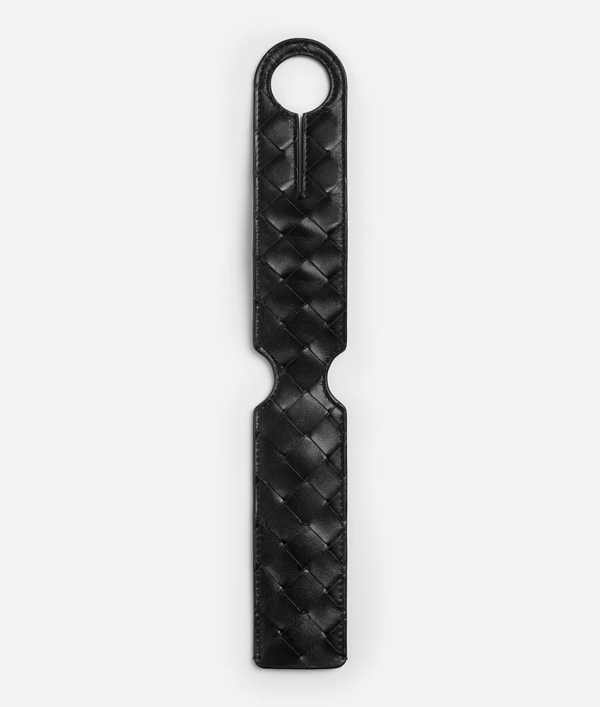 Men's Intrecciato Long Tag Holder in Black Product Image