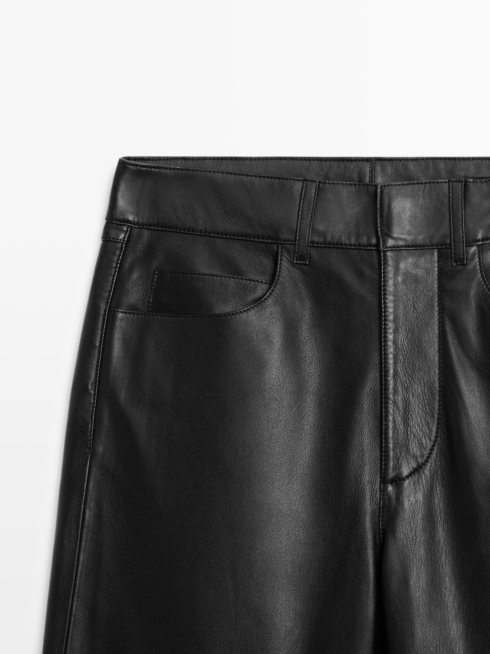 Nappa leather five-pocket trousers Product Image