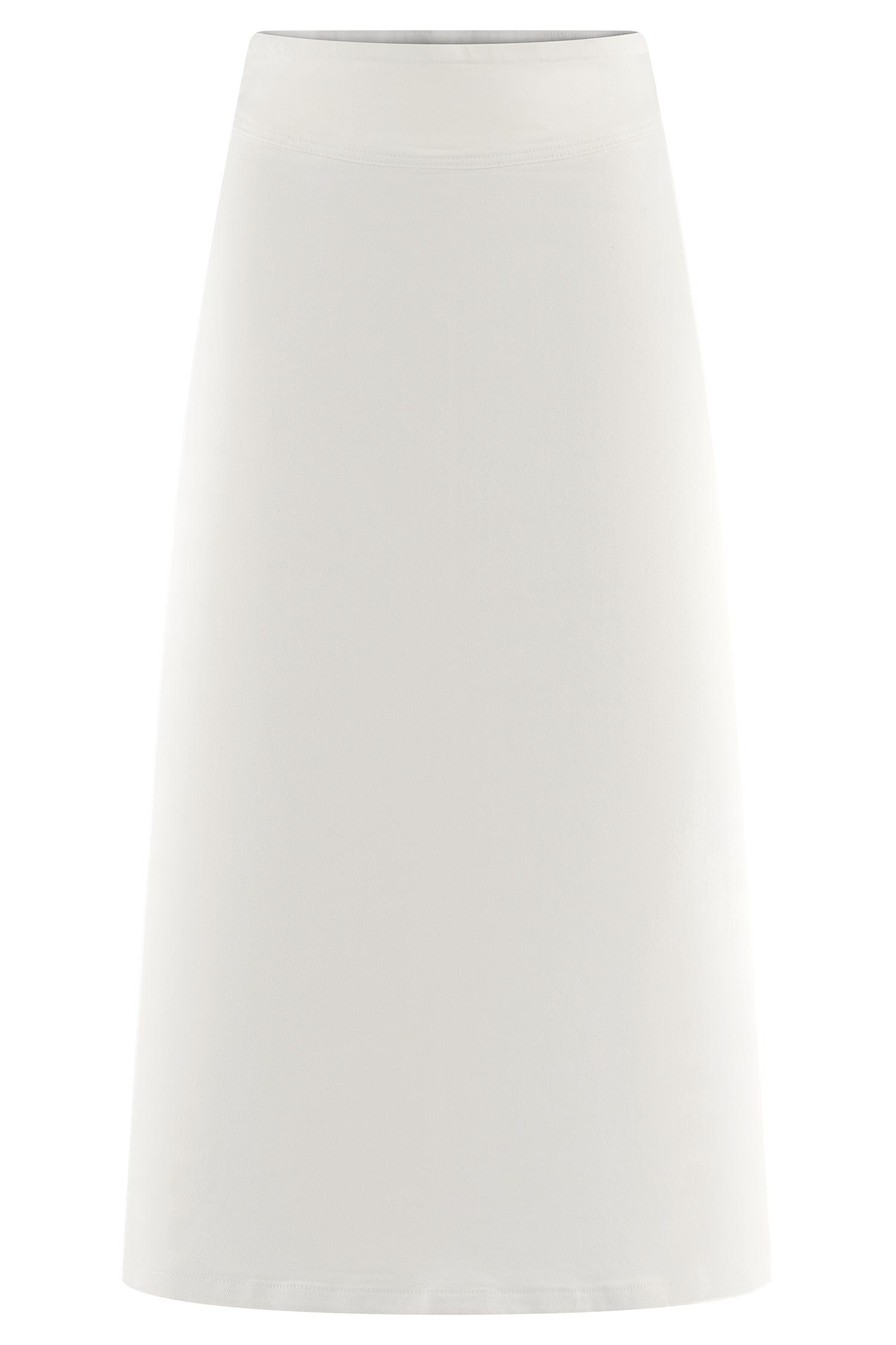 Cecilia Denim A-Line Midi Skirt - White Product Image