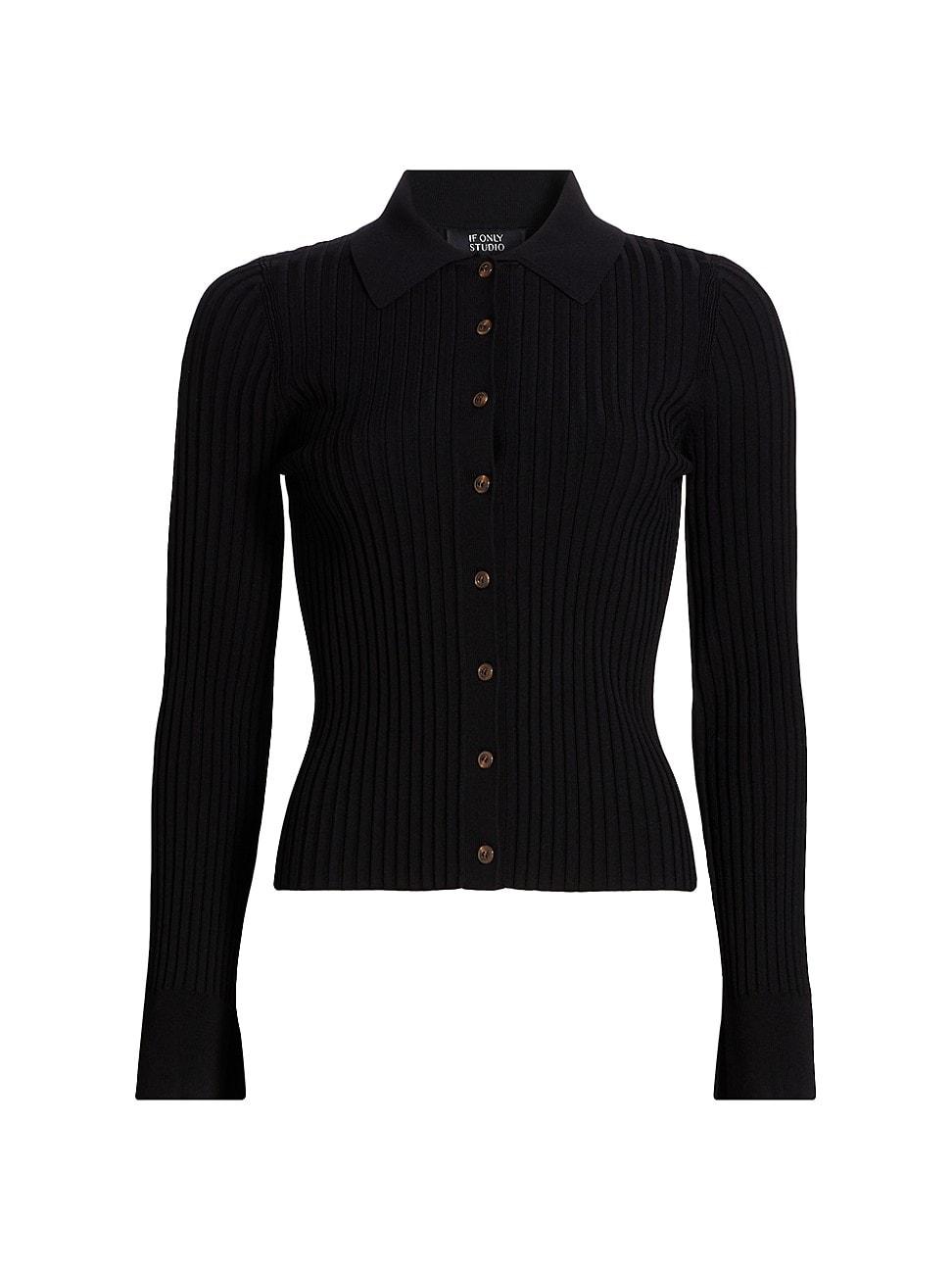 Womens Rib-Knit Cardigan Product Image