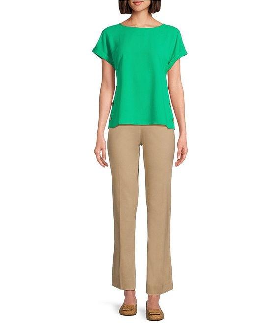 Jones New York Round Neck Short Sleeve Button Detail Blouse Product Image
