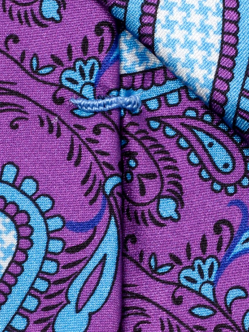 Paisley Printed Italian Silk Tie - Purple Product Image
