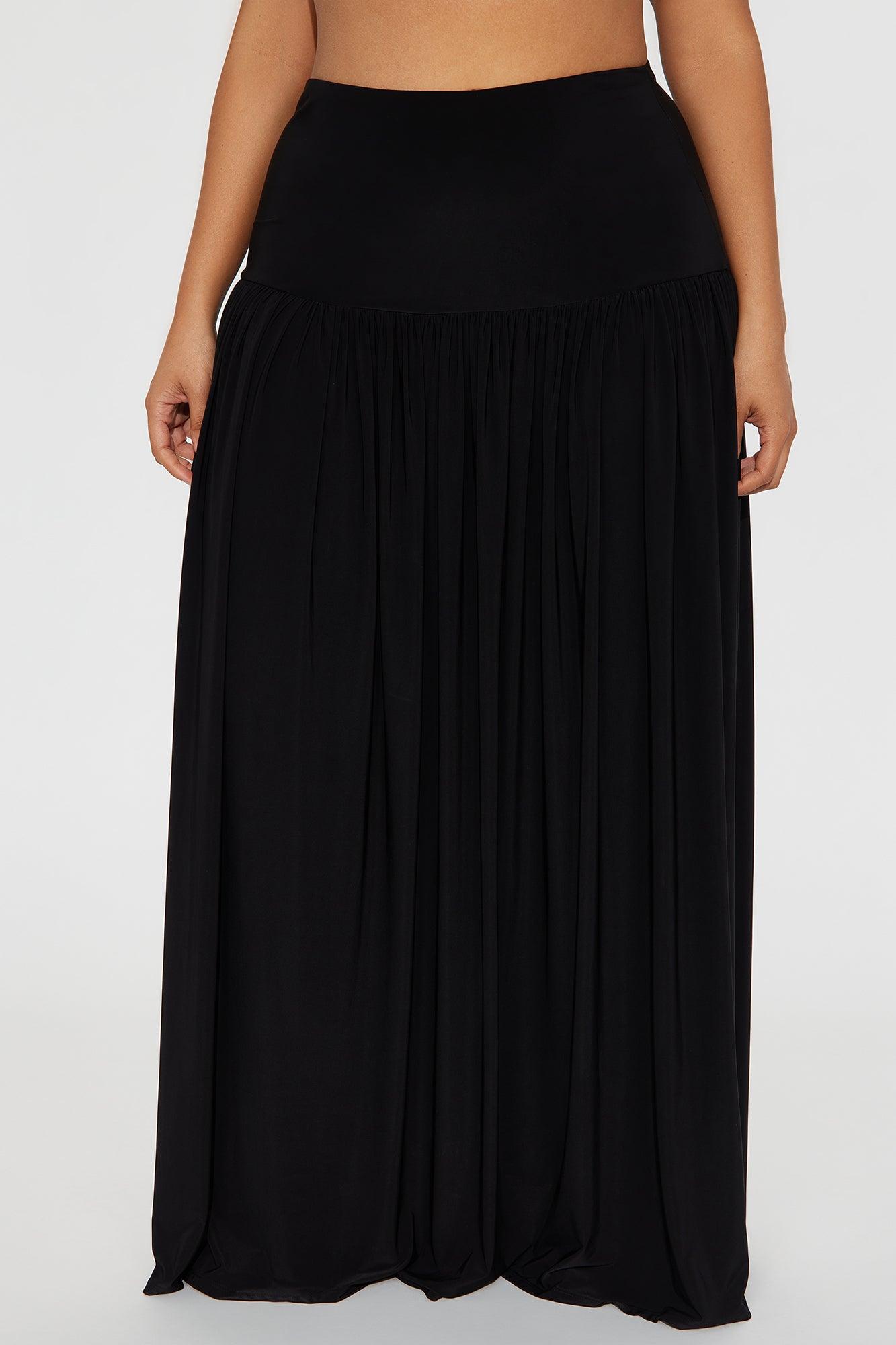 Marnie Tiered Drop Waist Maxi Skirt - Black Female Product Image