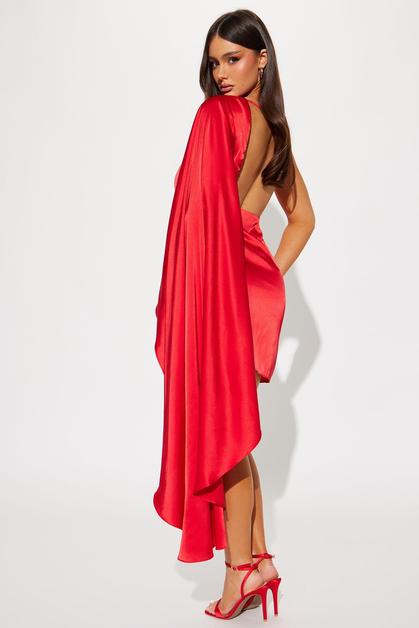 Hustle and Heart Satin Mini Dress - Red Product Image