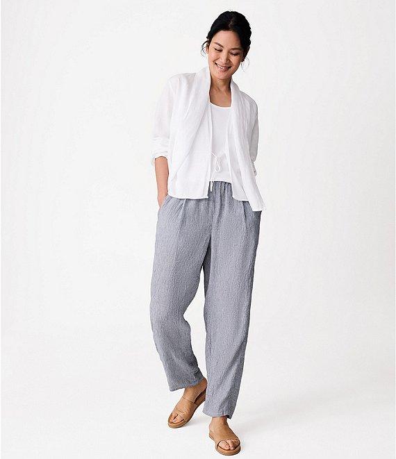 Eileen Fisher Organic Linen Blend V-Neck Sleeveless Tie Vest Product Image