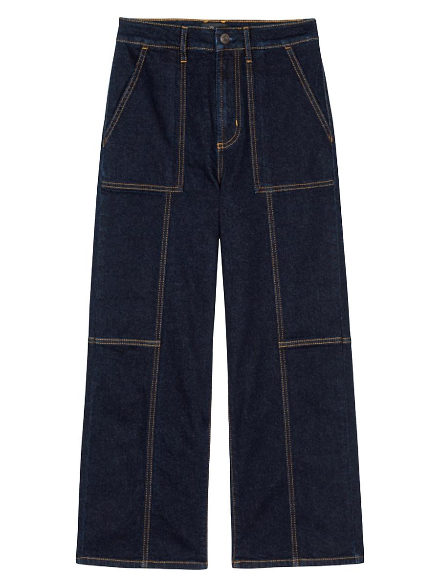 Womens Getty Utility High-Rise Cropped Wide-Leg Jeans Product Image