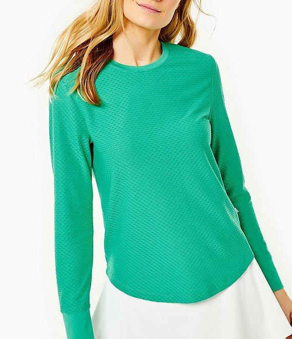 Addison Bay Palmetto Long Sleeve Mesh Knit Top Product Image