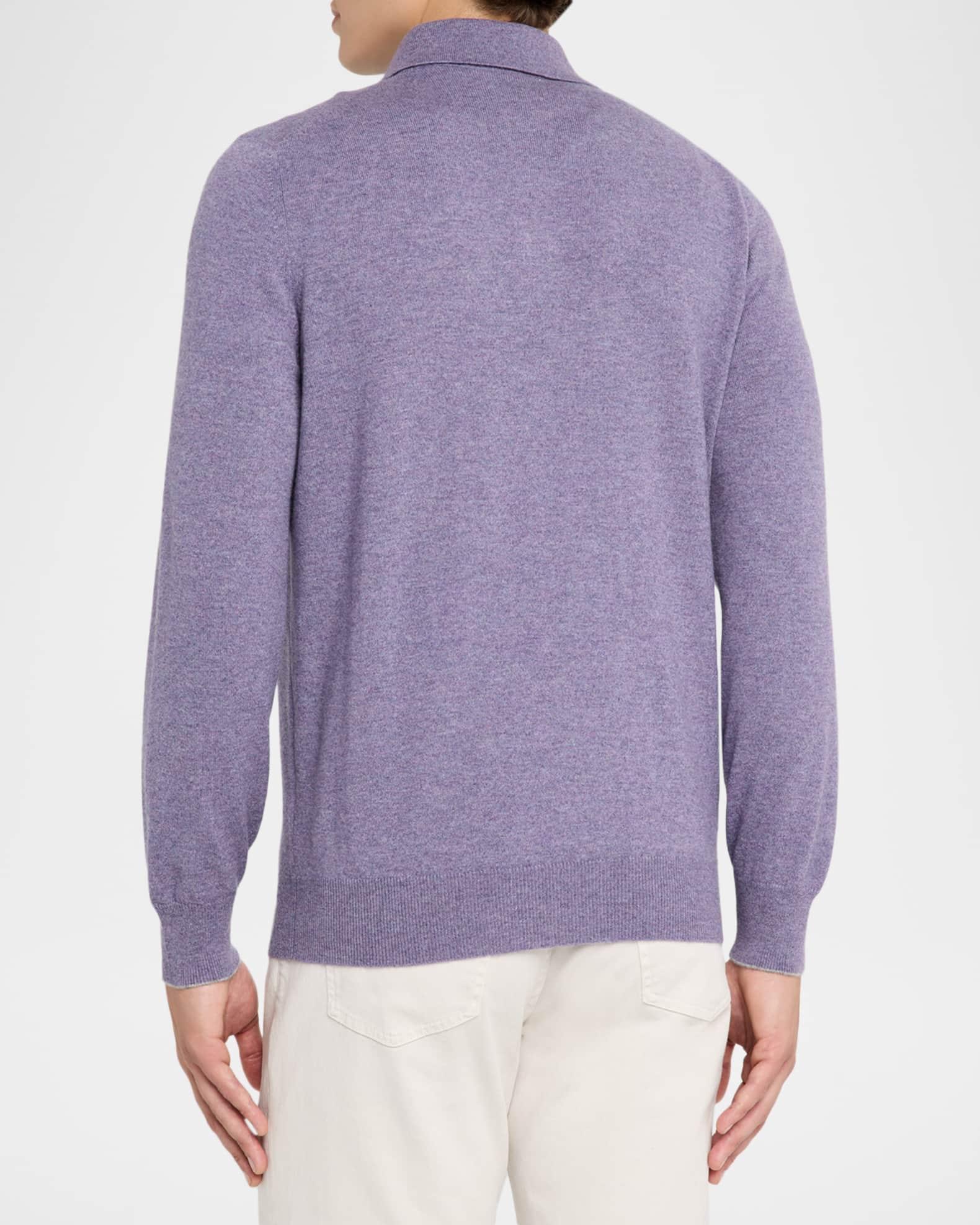 Men's Premium Cashmere Polo Sweater Product Image