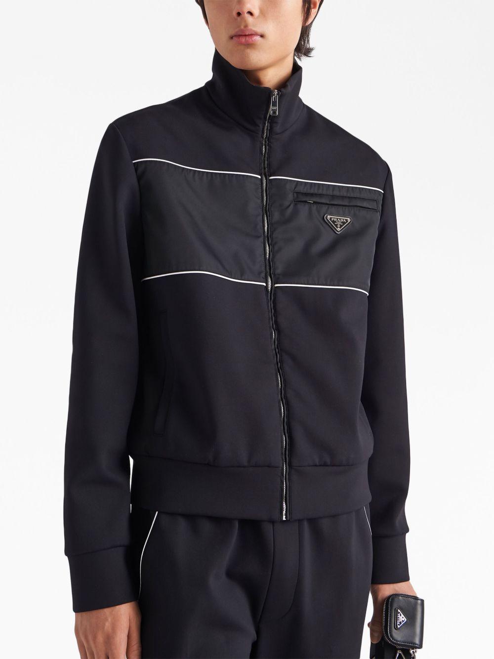 Re-Nylon panelled zip-up jacket Product Image
