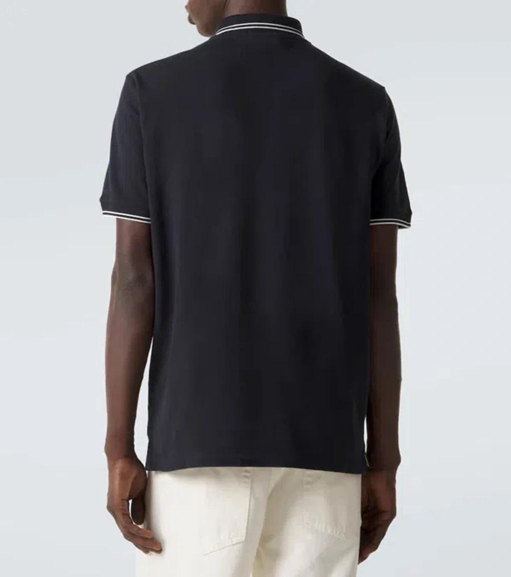 STONE ISLAND Mens Black Brand-patch Regular-fit Stretch-cotton Polo Shirt Xl Product Image