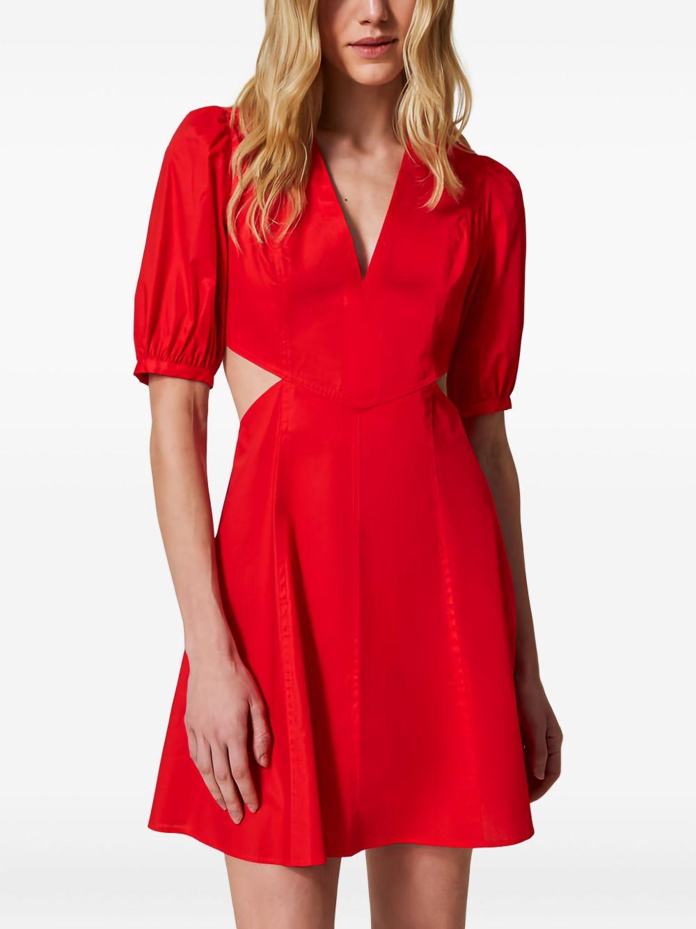 cutout puff-sleeve mini dress Product Image