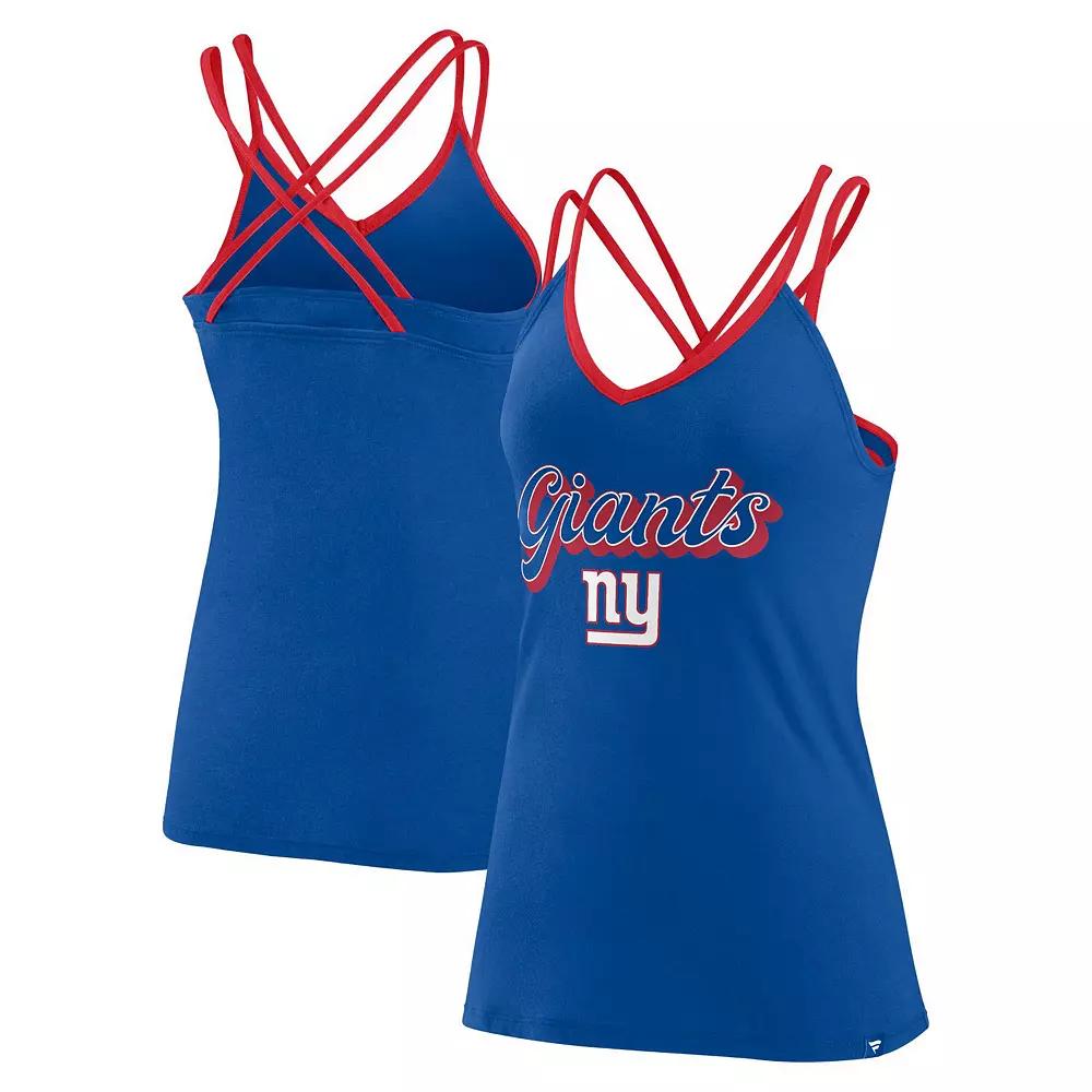 Women's Fanatics Royal New York Giants Go For It Strappy Crossback Tank Top, Size: 2XL, Blue Product Image