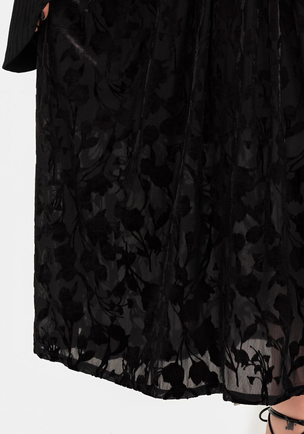 Ava Devoré Mesh Midi Skirt Product Image