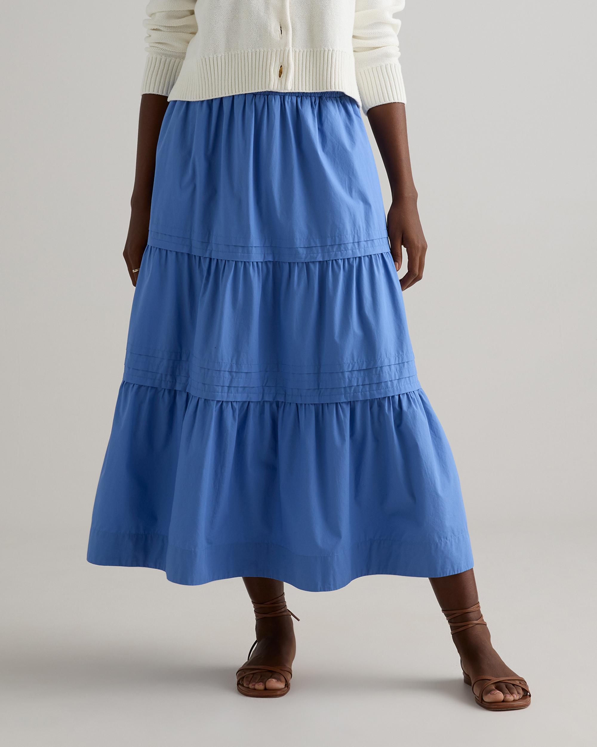 Quince | Women's Poplin Tiered Maxi Skirt Size XL, Organic Cotton Product Image