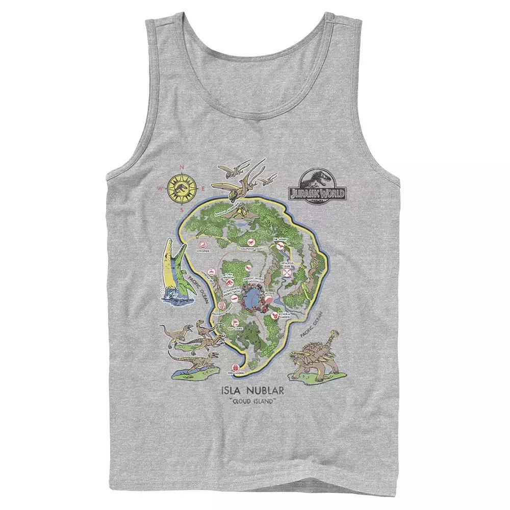 Men's Jurassic World Isla Nublar Map Tank Top,  Product Image