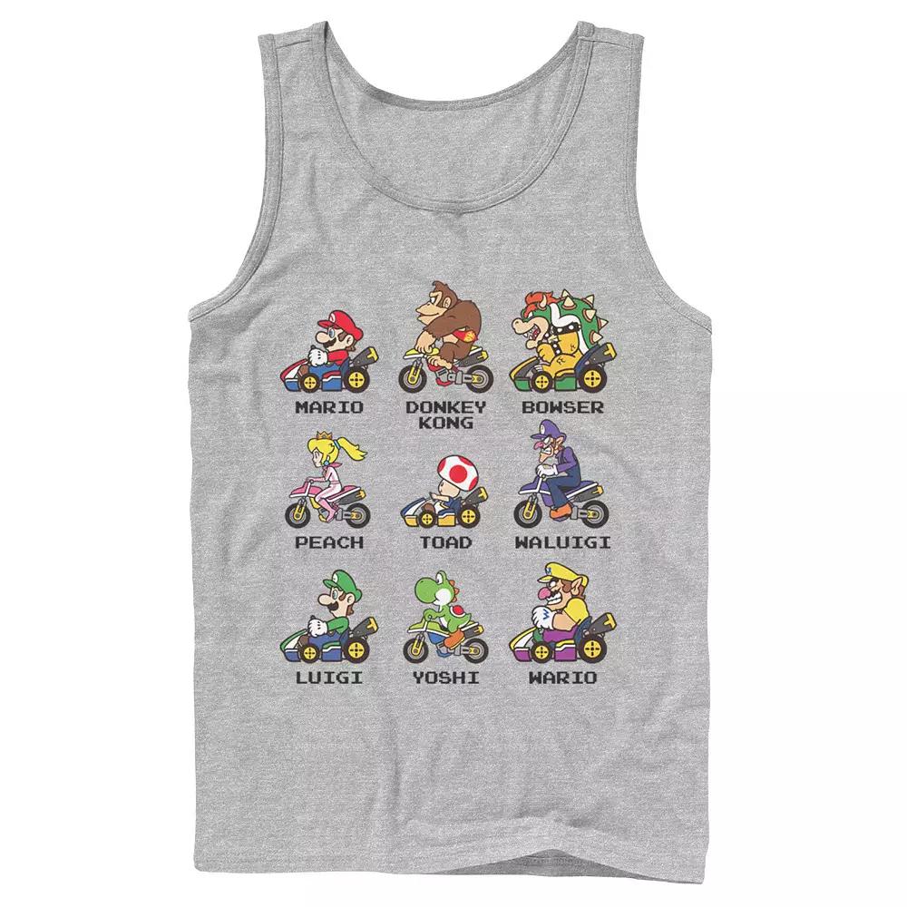 Men's Nintendo Mario Kart Racers Side View Names Tank Top,  Product Image
